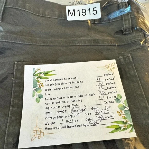 Genuine Dickies Mens Carpenter Pants 40X30 Brown Stretch High-Rise Relaxed M1915 - Picture 6 of 6